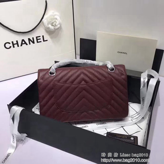 香奈兒CHANEL 升級版V線1112進口球紋皮肩背斜跨鏈條包 DSC1333